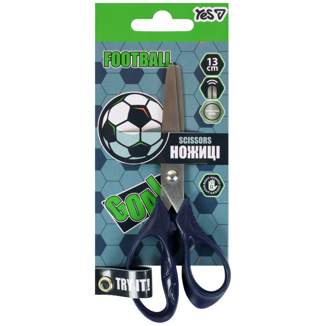 Ножницы детские 13 см Yes Football