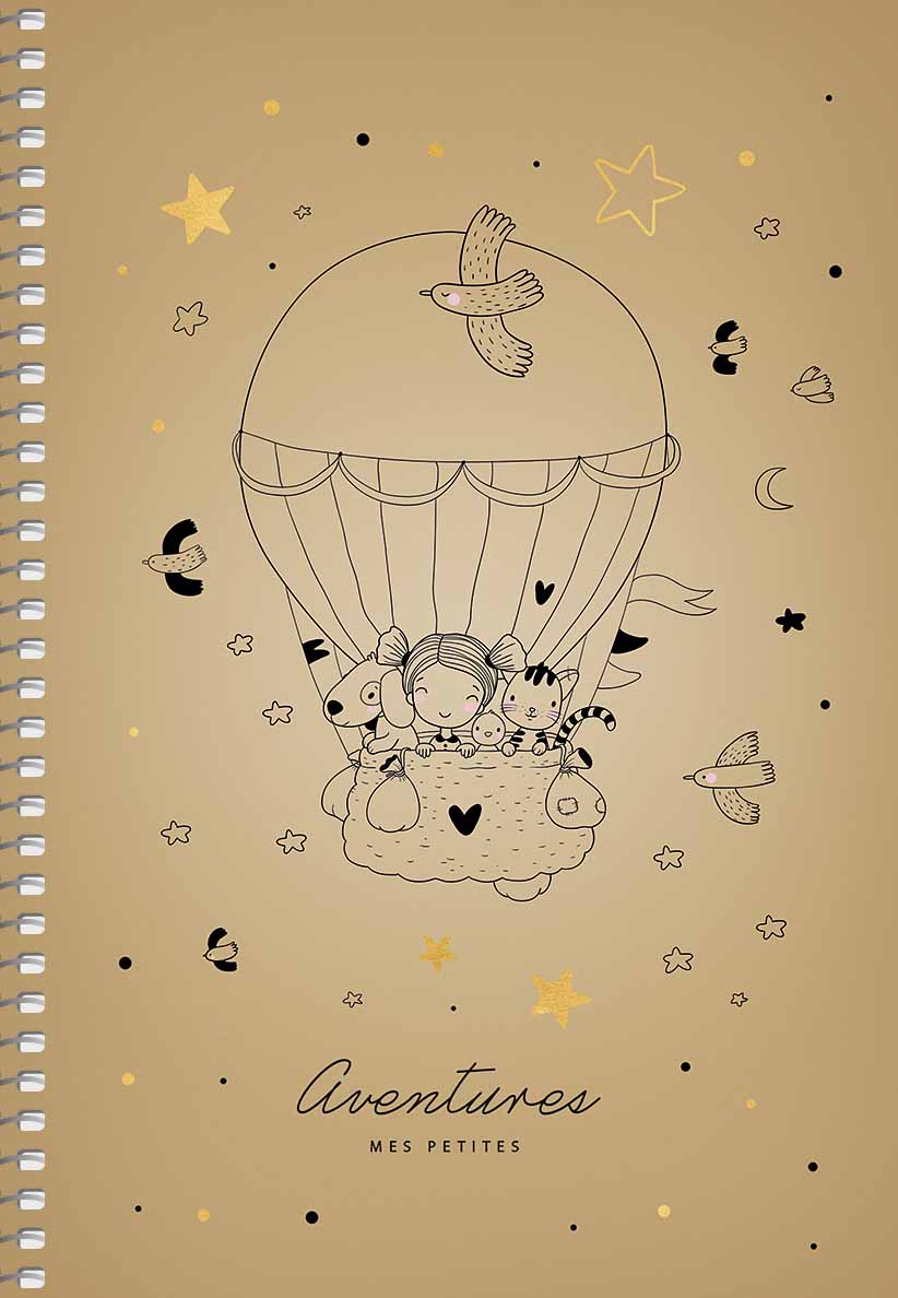 Блокнот А5 96 арк спіраль клітинка крафт обкл крем блок тисн STUDENT 6100 Асорті