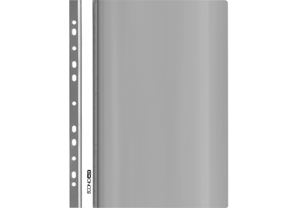 Скоросшиватель А4 с перф. Economix, глянец серый
