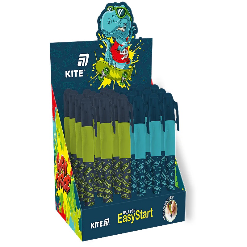 Ручка кулькова Kite EasyStart Skate 0,7 синя
