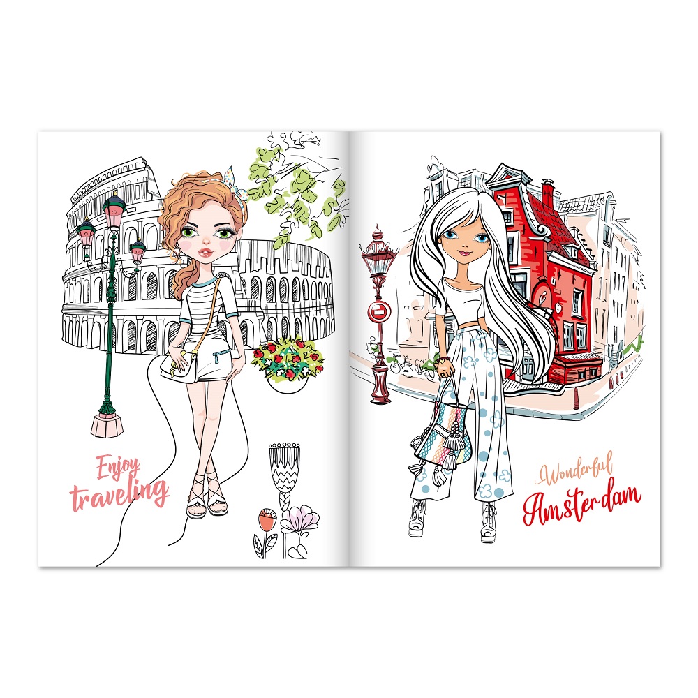 Раскраска с наклейками Dream and Style Girls Travel