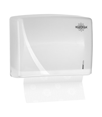 Диспенсер Rulopak для бумажных полотенец в пачках V-сборки, пластиковый, белый, 23*16*28см.