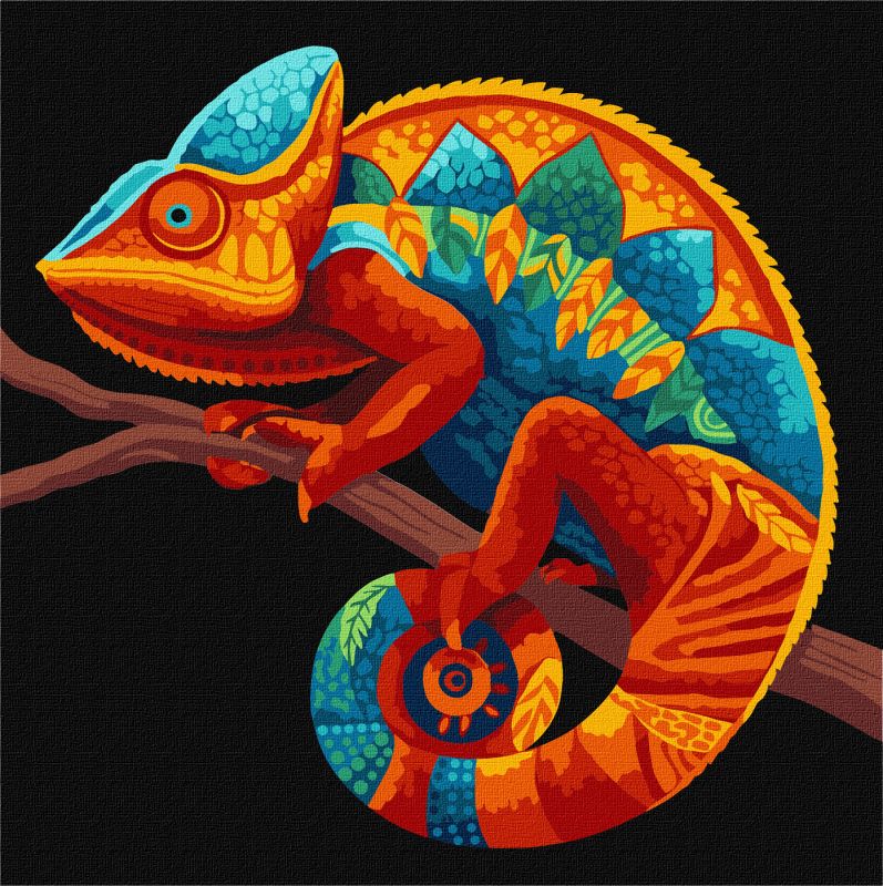 Картина за номерами 30х30 см Темний хамелеон