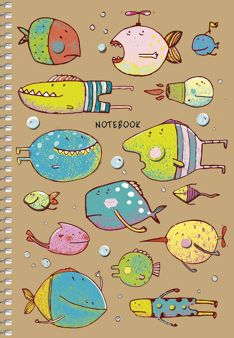 Блокнот А5 96 арк спіраль без лініювання крафт обл крем блок STUDENT 6116 Асорті