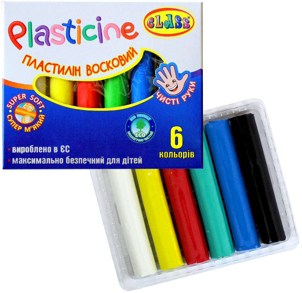 Пластилин Class Чисті руки 6 цв 100г