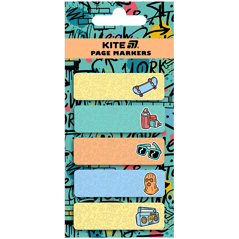 Стікери-закладки Kite Feel Good 50*15*100 арк папір 5 кольорів