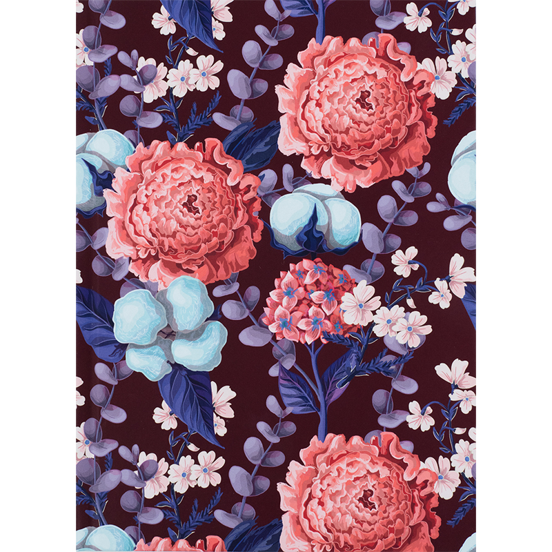 Книга записна А5 96 арк тв палітурка клітинка софт тач виб УФ лак Bloom фіолетова