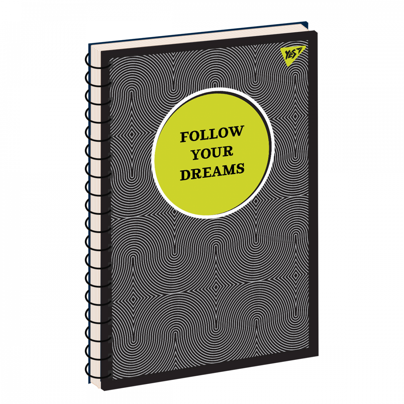 Блокнот А4 80 арк спіраль клітинка заокр кутки виб УФ лак Good vibes Асорті