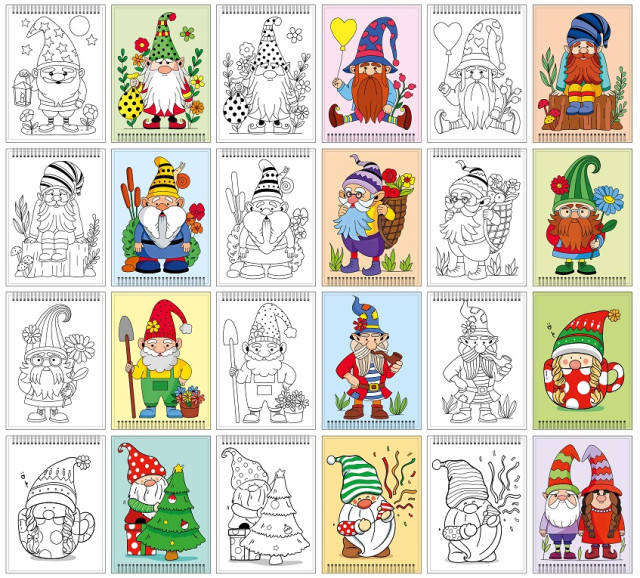 Раскраска с наклейками Милые гномы