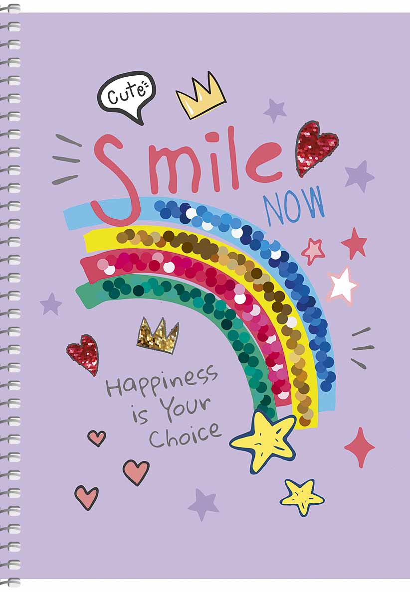 Блокнот А5 80 арк спіраль клітинка тисн фольгою STUDENT 6094 Асорті