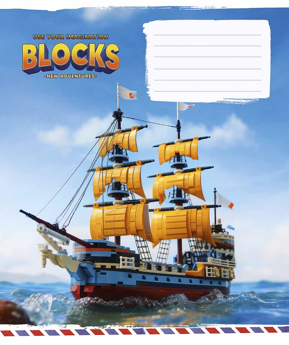 Тетрадь 12 л линия 3400 Blocks 2024 мал