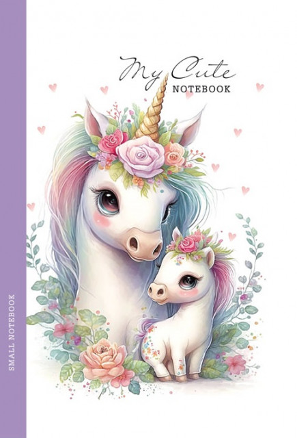 Блокнот 105*165 64 арк інт палітурка клітинка мат лам уф лак Єдинороги