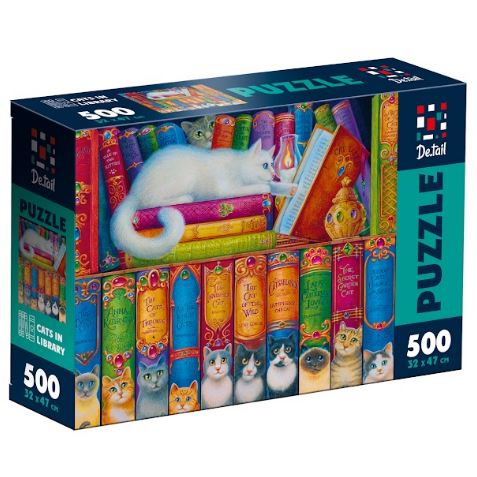 Пазли 500 елементів Кішки в бібліотеці