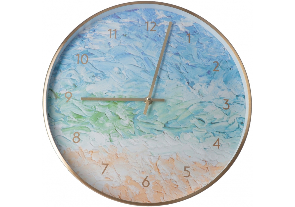 Годинник настінний метал Optima Sea d-33 см блакитний