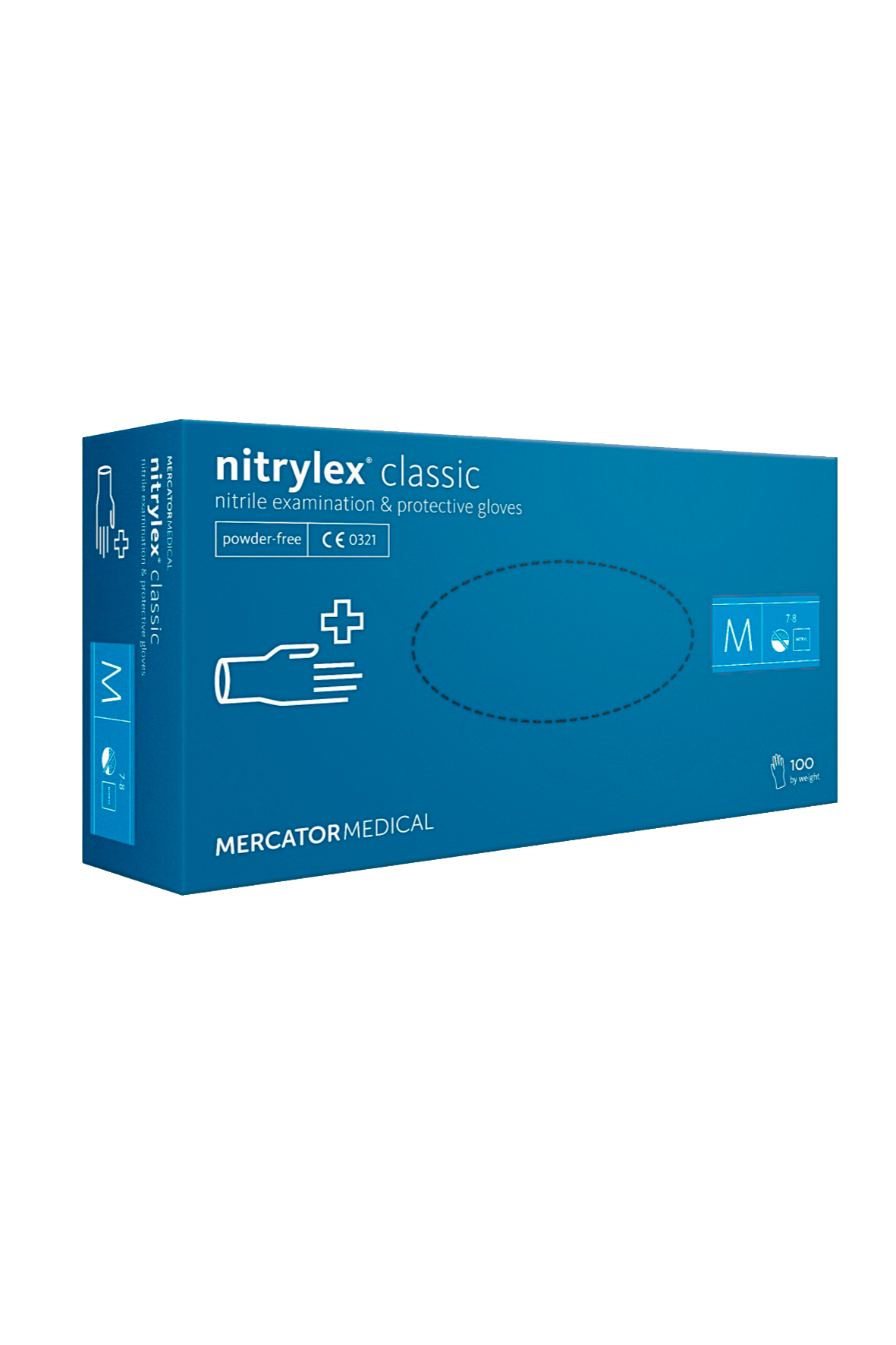 Рукавички нітрилові M NITRYLEX Classic 50 пар/уп. (100шт), сині