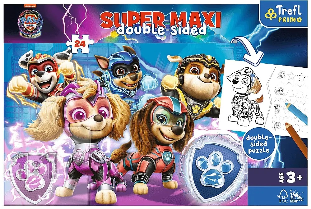 Пазли 24 super maxi + розмальовка Щенячий патруль Команда