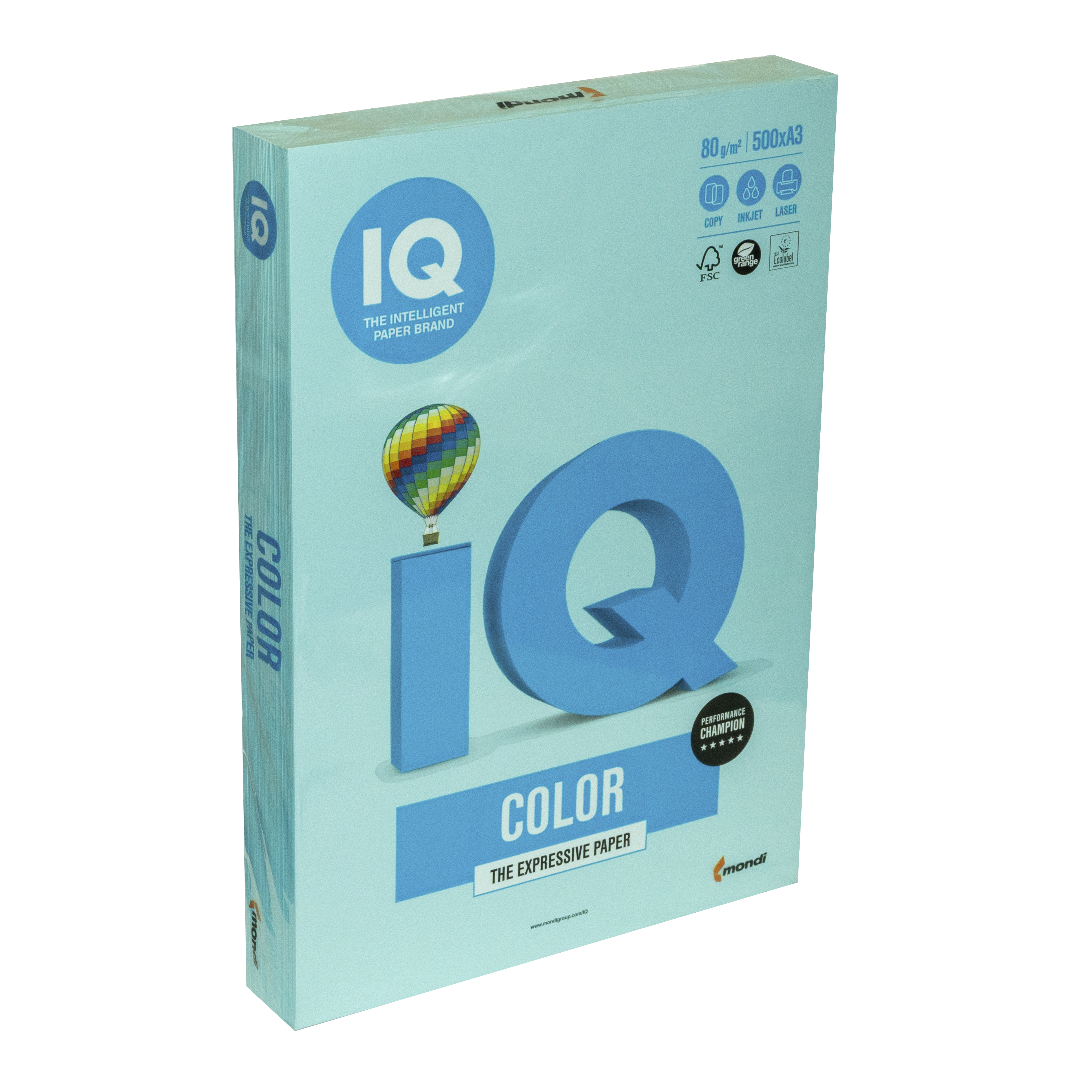 Папір кольоровий А3 IQ Color 80 г/м2 MB30 пастель блакитний 500 арк