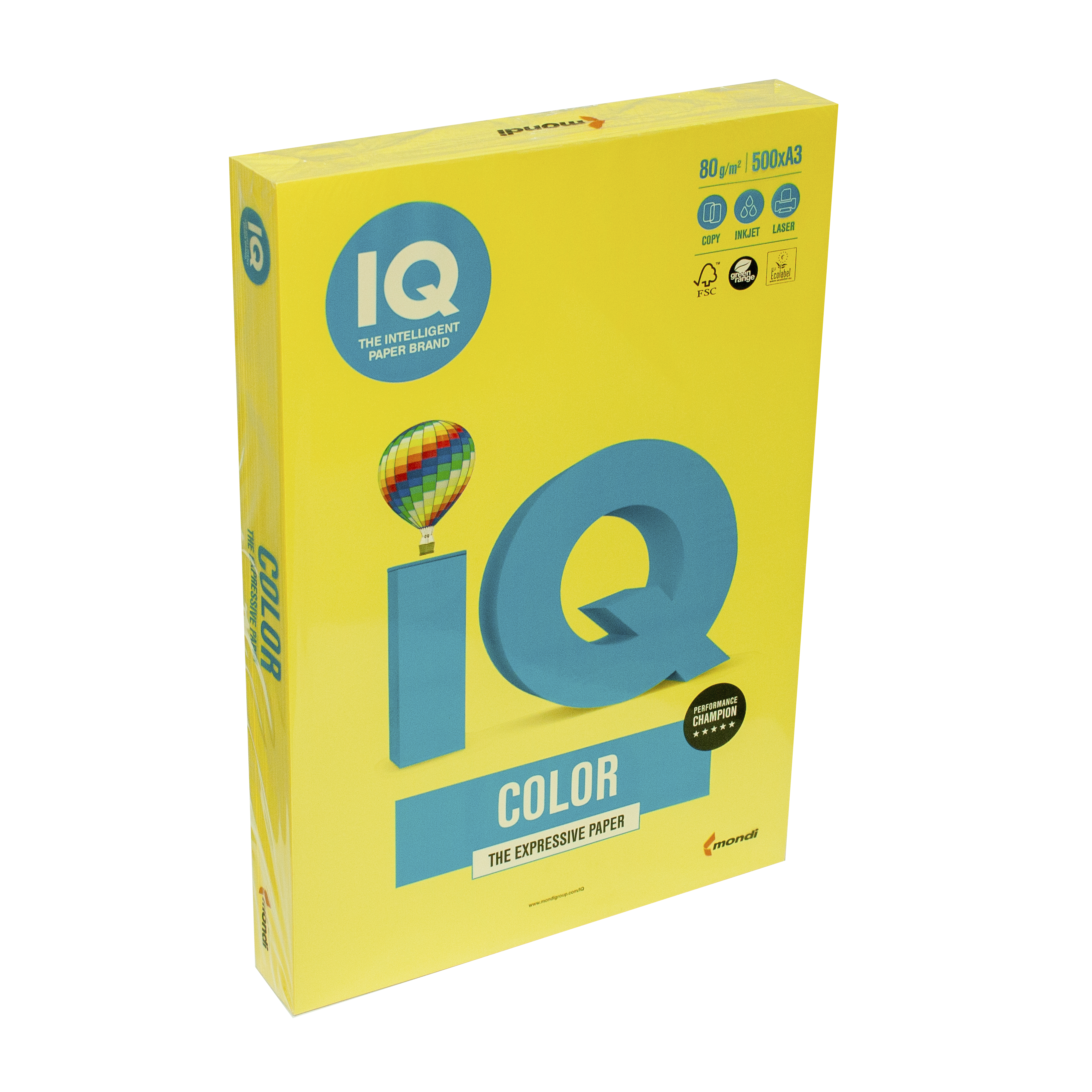 Папір кольоровий А3 IQ Color 80 г/м2 CY39 насичений яскраво-жовтий 500 арк
