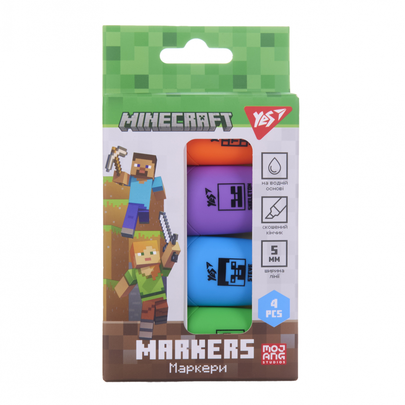 Набір текстових маркерів Yes Minecraft 4 шт