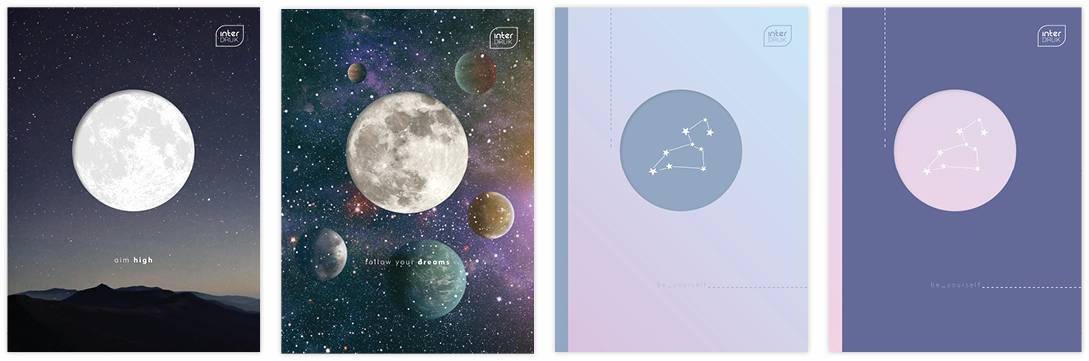 Зошит А6 32 арк скоба клітинка Shape Galaxy асорті