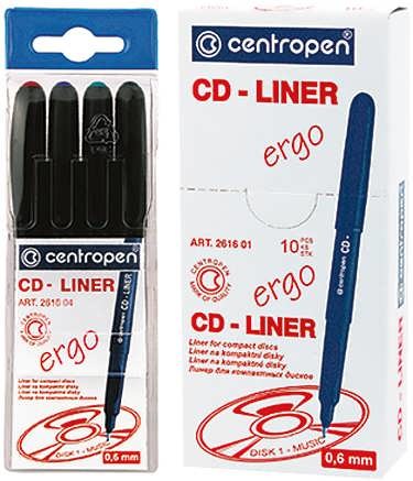 Маркер Centropen CD-Liner CD/DVD 0,6 чорний