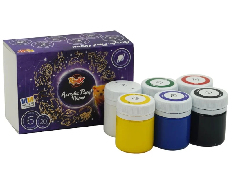 Краска акриловая 6*20 мл, RUDIX