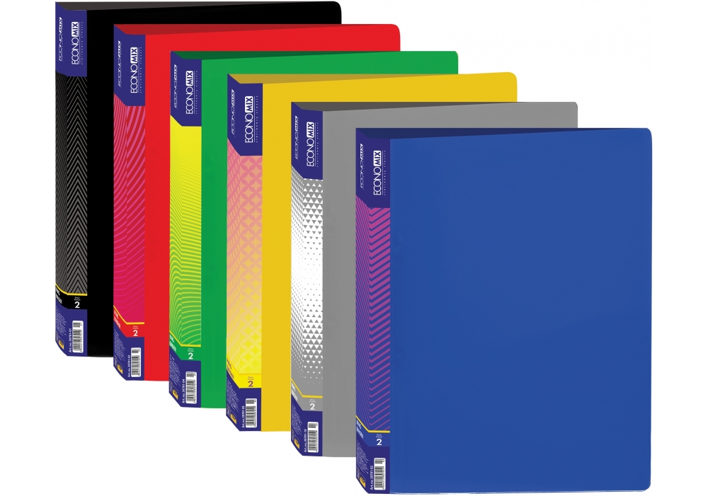 Папка А4 на 2 кільця 36 мм Economix, асорті