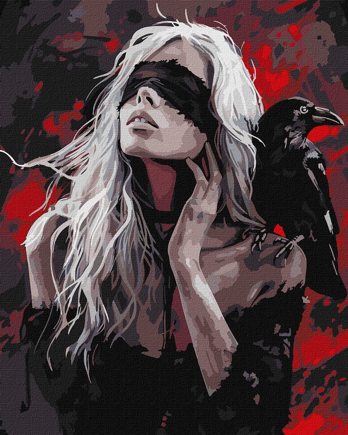 Картина за номерами 40x50см Дівчина і ворона