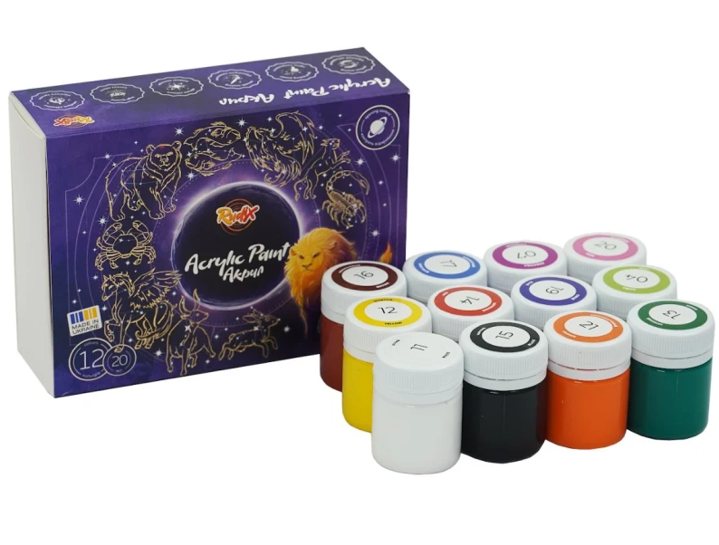 Краска акриловая 12*20 мл, RUDIX (851202)