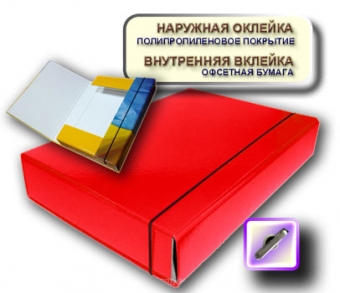 Папка-короб на резинке А4 60 мм ITEM, красный