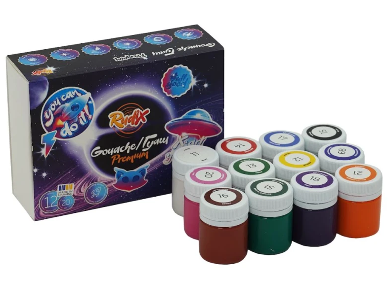 Гуаш Rudix 12кол/20мл (821207)