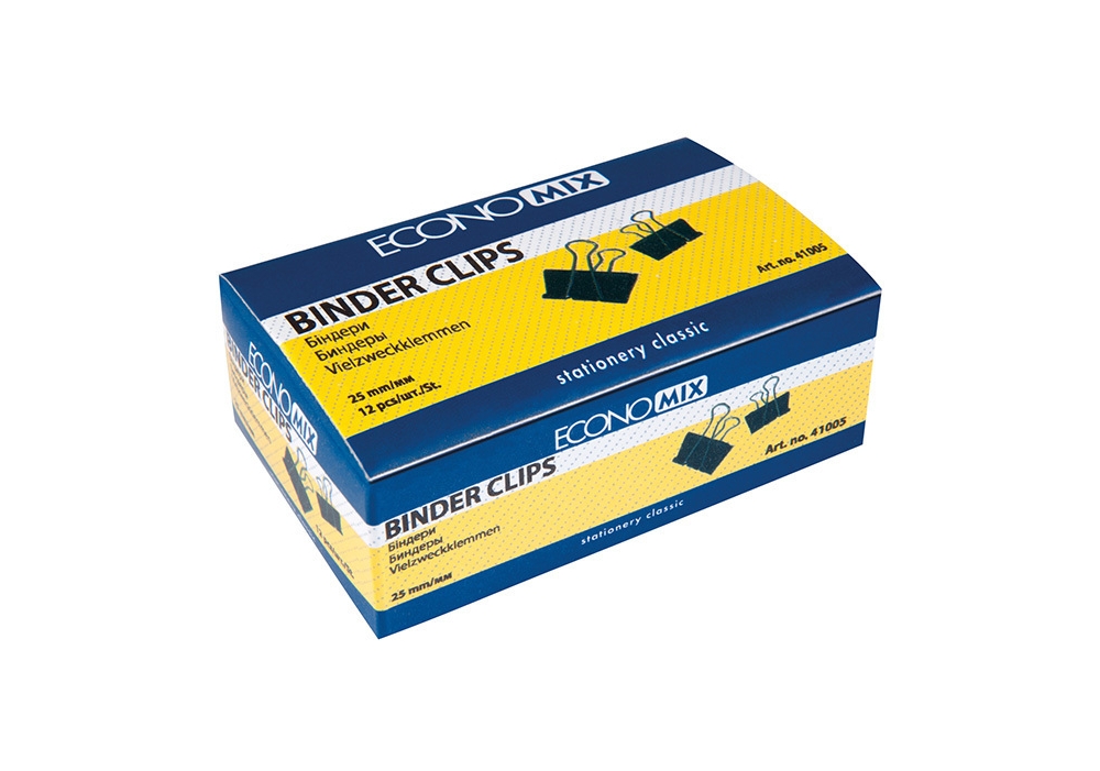 Біндери Economix 25 мм 12 шт чорні