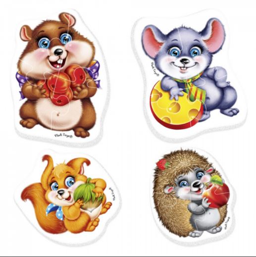 Пазлы Baby puzzle Пушистики 4 шт