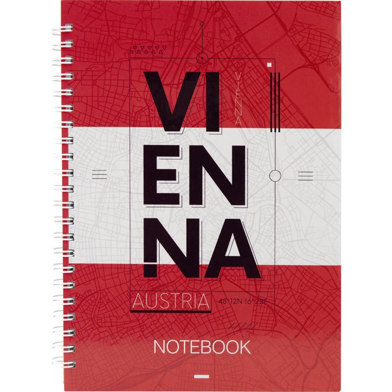 Блокнот А5 96 л спираль клетка Vienna