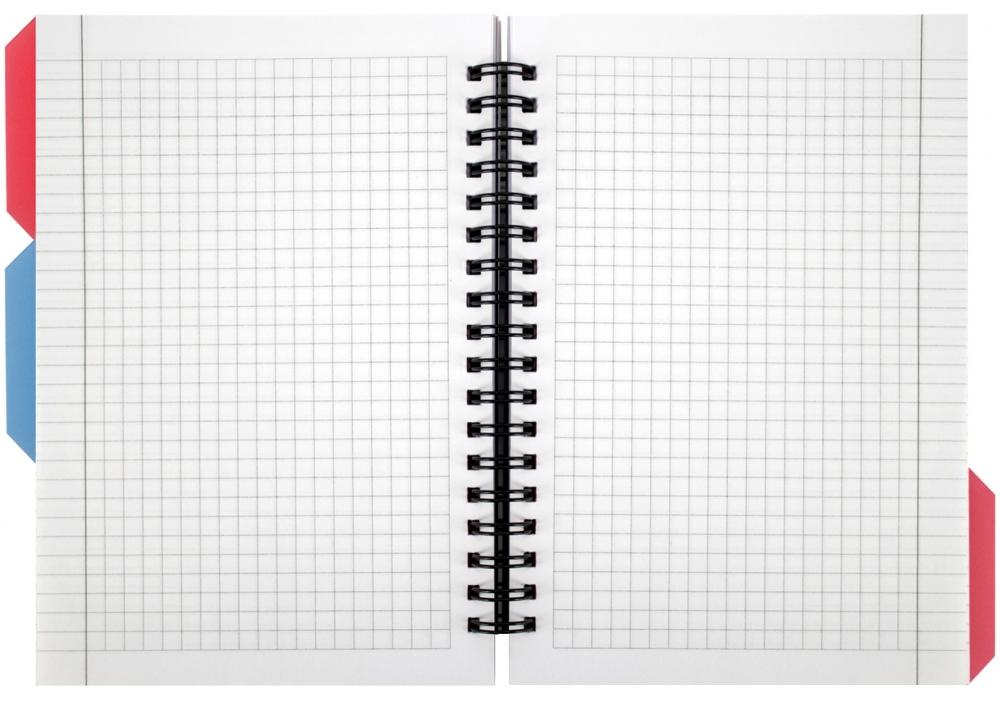 Блокнот с розділювачами В6 100 арк спіраль клітинка пластик обкл DESIGN 31