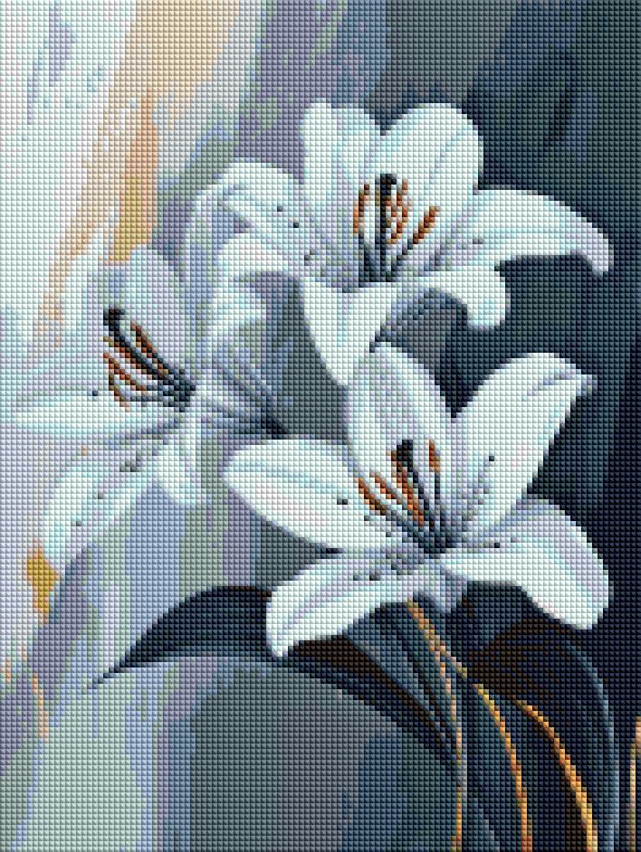 Алмазная мозаика 30x40 см Лилии