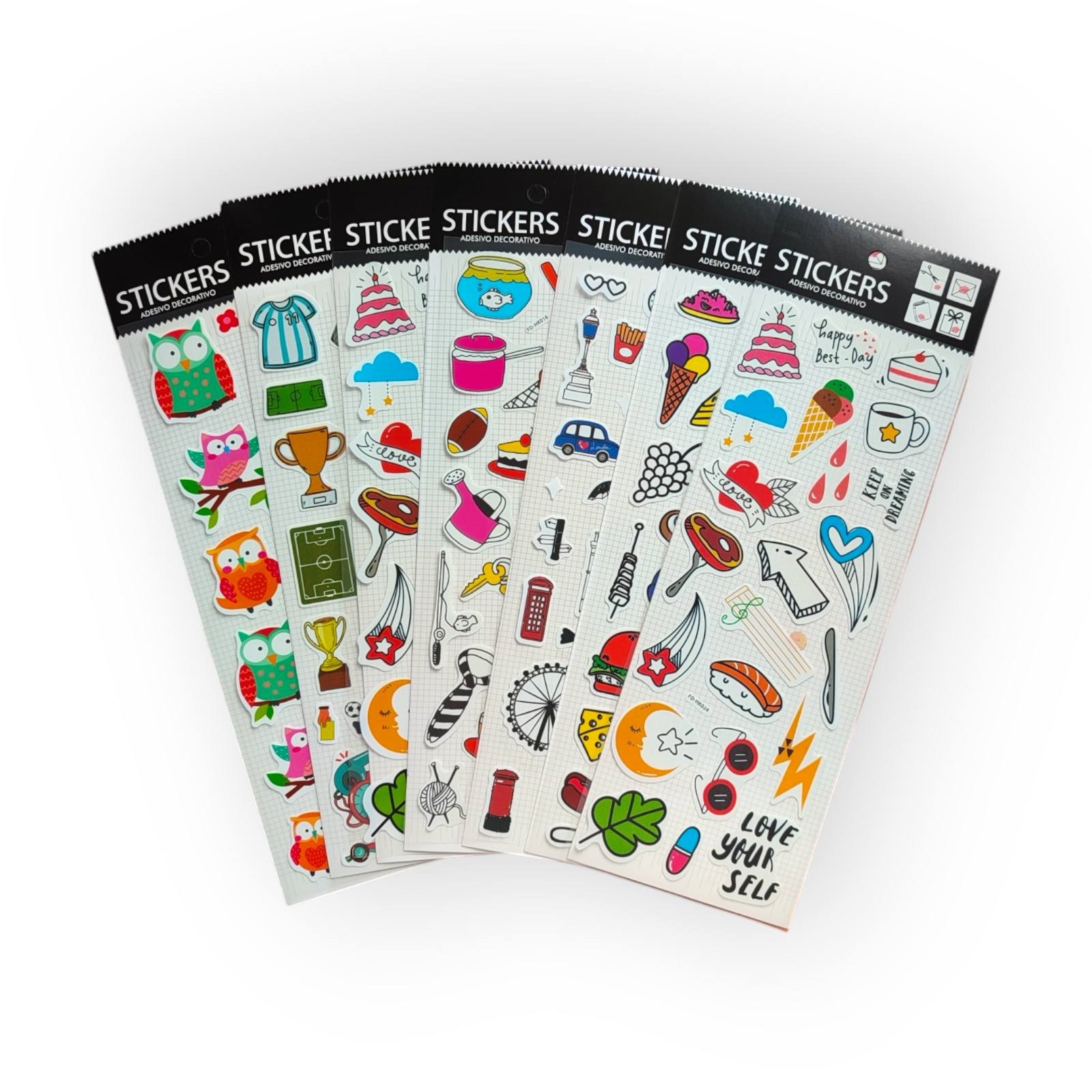 Наліпки 10х30 см на планшеті плоскі мікс