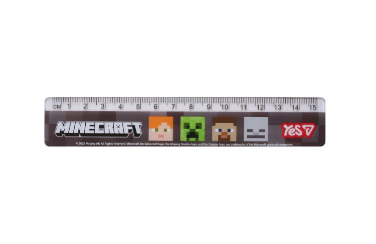 Лінійка 15 см пластик Yes, Minecraft-1
