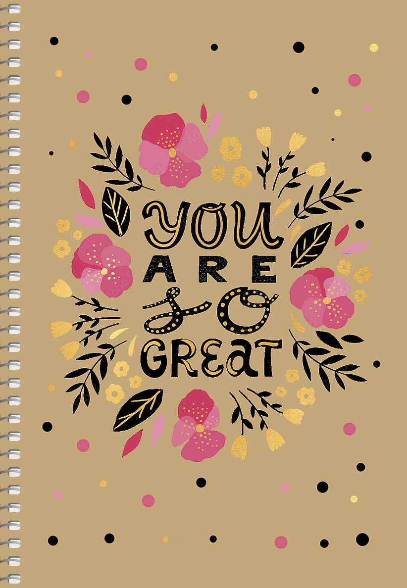 Блокнот А5 96 арк спіраль клітинка крафт обкл крем блок тисн STUDENT 6100 Асорті