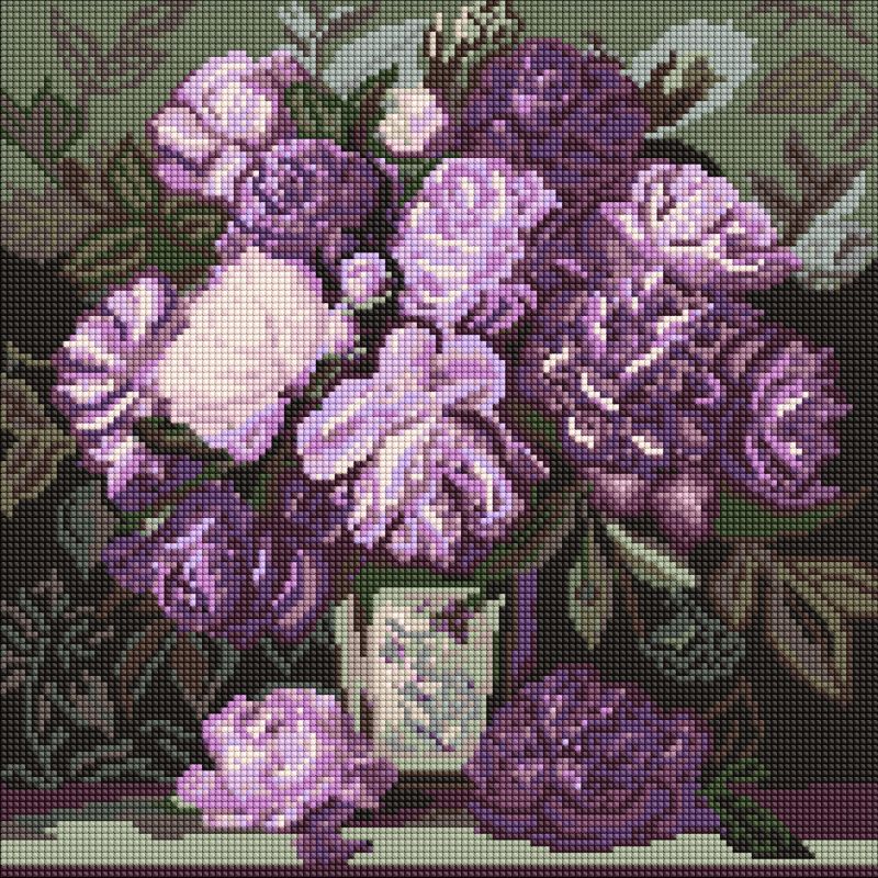 Алмазна мозаїка 40х40 см Мелодія пелюсткових барв