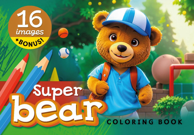 Раскраска 16 картинок Мишка