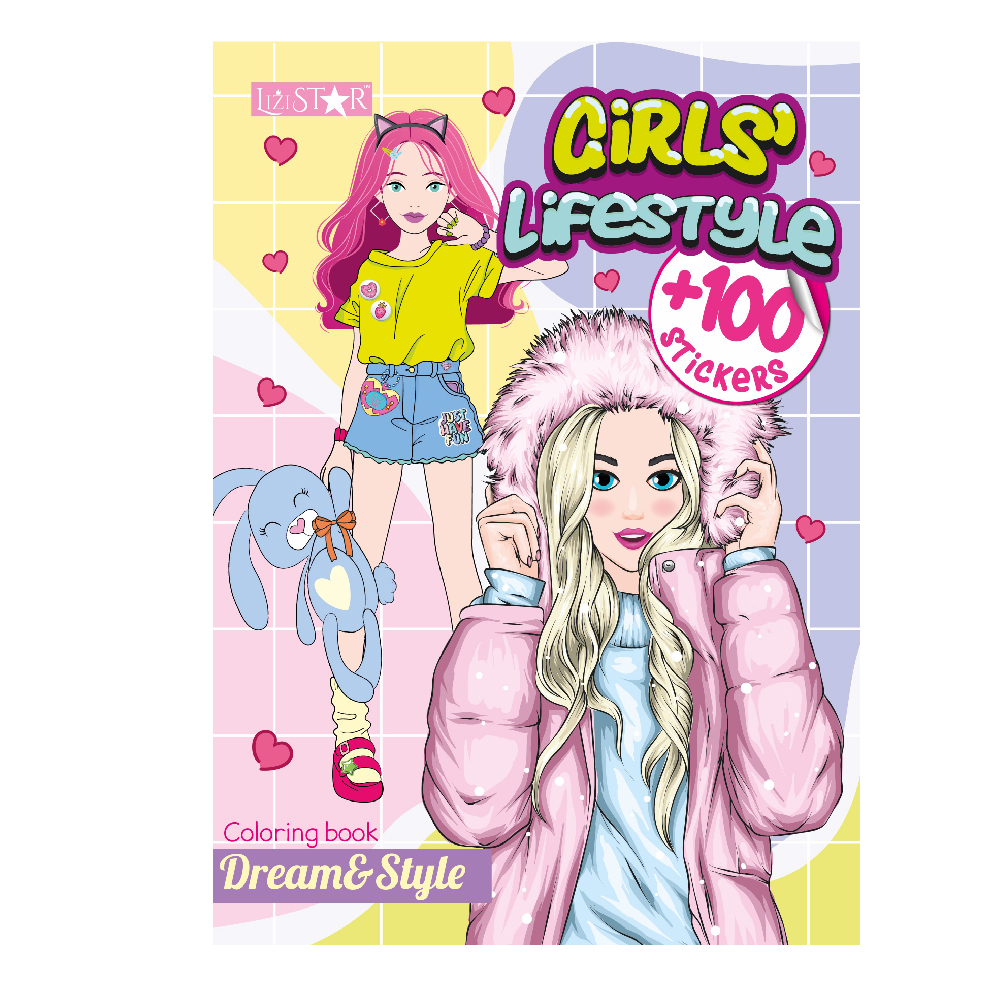 Розмальовка з наліпками Dream and Style Girls Lifestyle
