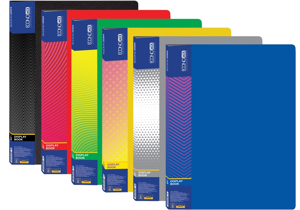 Папка-дисплей А4 20 файлов Economix, ассорти