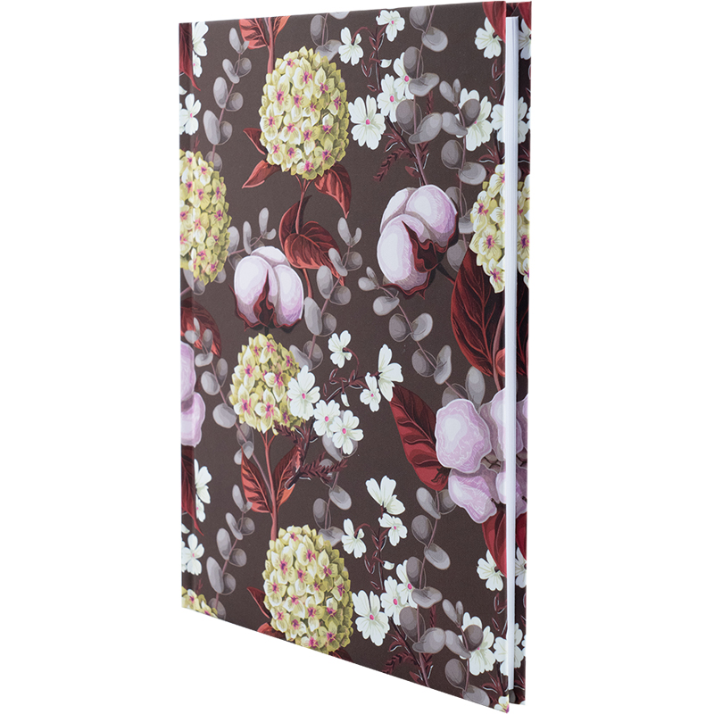 Книга записна А5 96 арк тв палітурка клітинка софт тач виб УФ лак Bloom коричнева