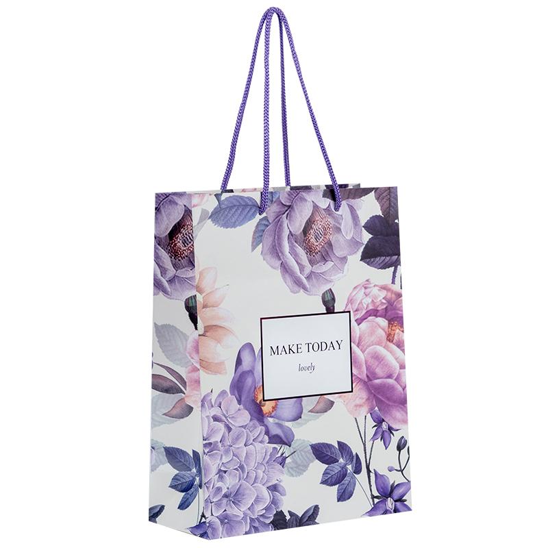 Пакет бумажный подарочный, 18х24см, Violet Whispers