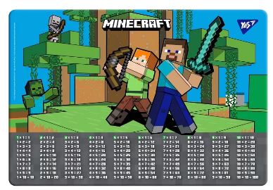 Підкладка настільна 43*29см Yes табл. множ. Minecraft