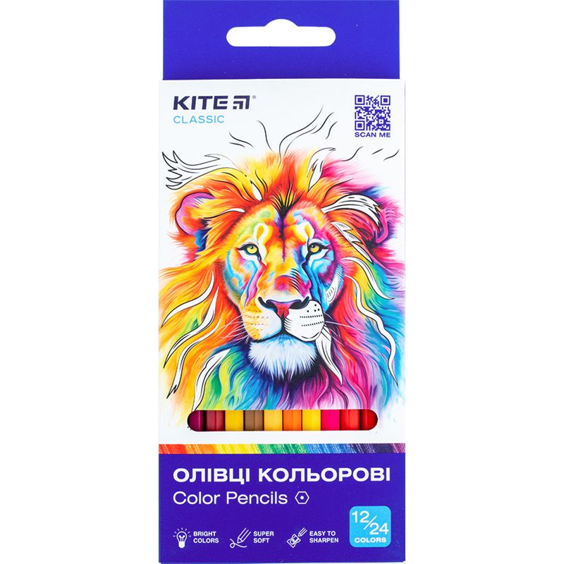 Олівці Kite Classic двостороні 12 шт