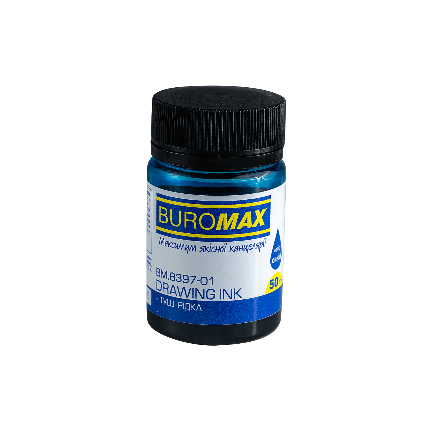 Тушь жидкая Buromax 50 мл синяя