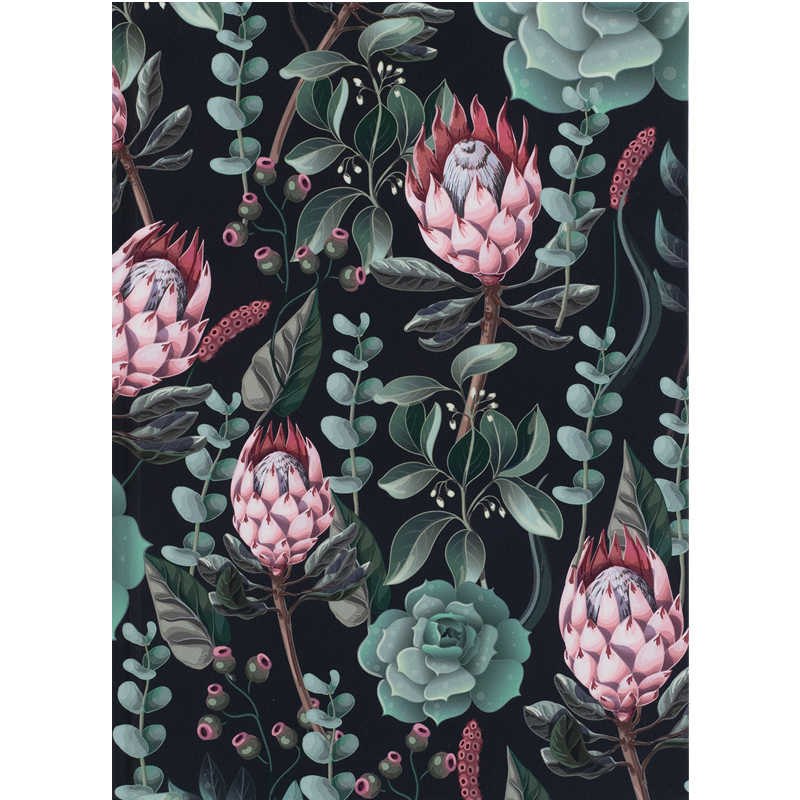 Книга записна А5 96 арк тв палітурка клітинка софт тач виб УФ лак Bloom зелена