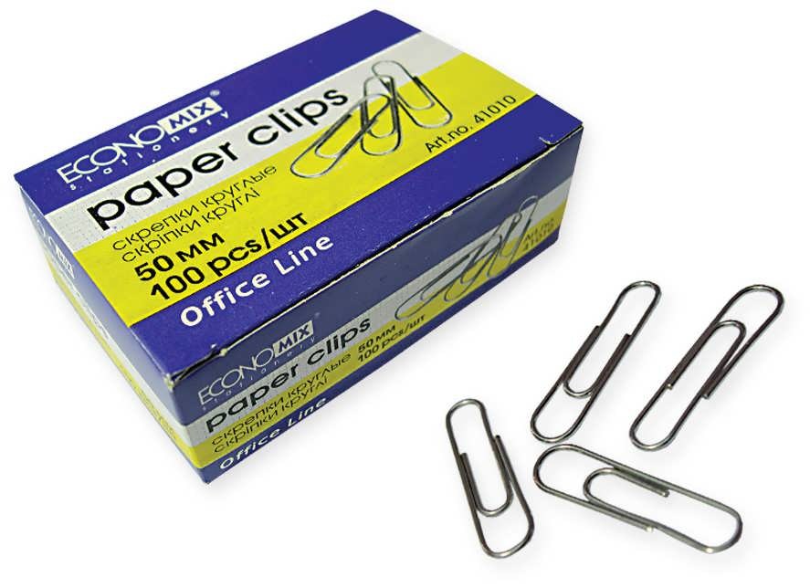 Скрепки круглые Economix 78 мм 50 шт